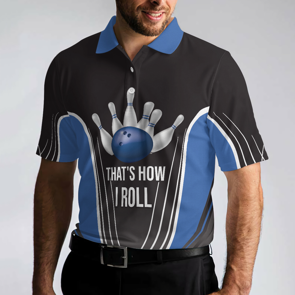 That's How I Roll Bowling Short Sleeve Polo Shirt, Digital Bowling Alley Polo Shirt, Best Bowling Shirt For Men - Hyperfavor