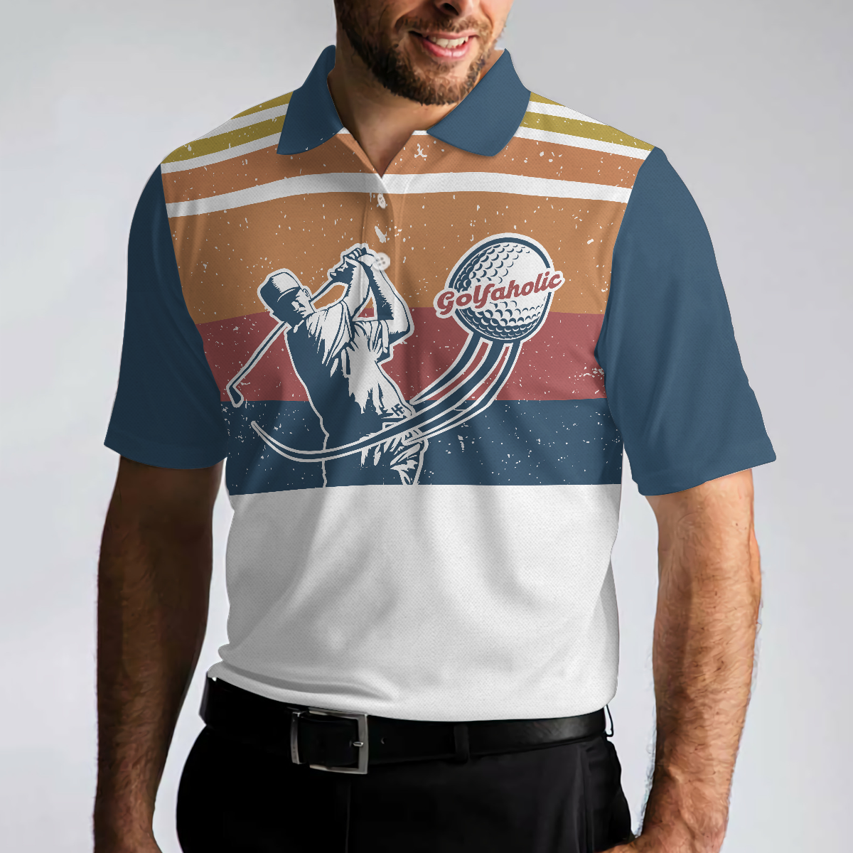 Never Underestimate An Old Man With A Golf Club Polo Shirt, Vintage Golfing Polo Shirt, Golf Shirt With Sayings - Hyperfavor