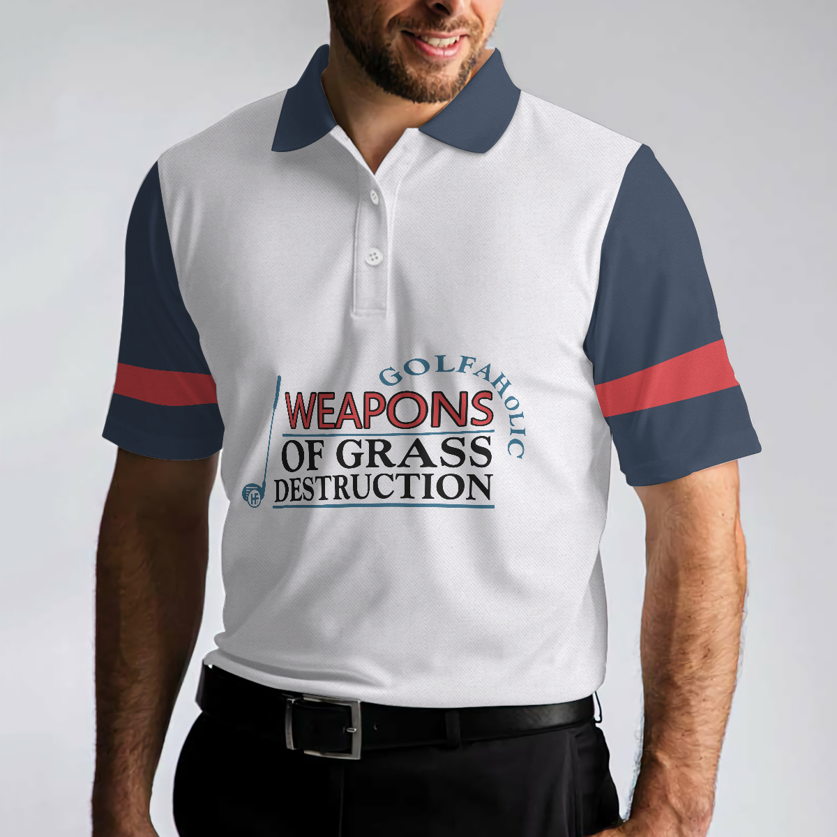 Weapons Of Grass Destruction Short Sleeve Polo Shirt, Golfaholic Polo Shirt, Best Golf Shirt For Men - Hyperfavor