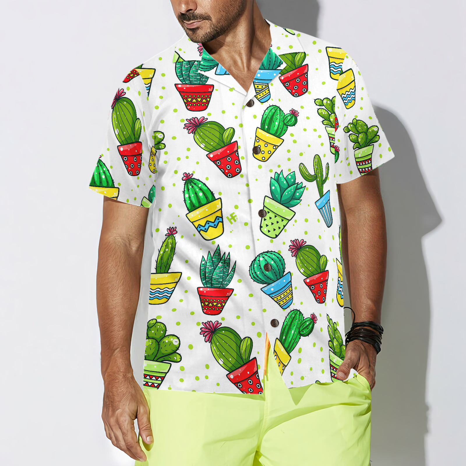 Cactus Seamless Pattern Hawaiian Shirt - Hyperfavor