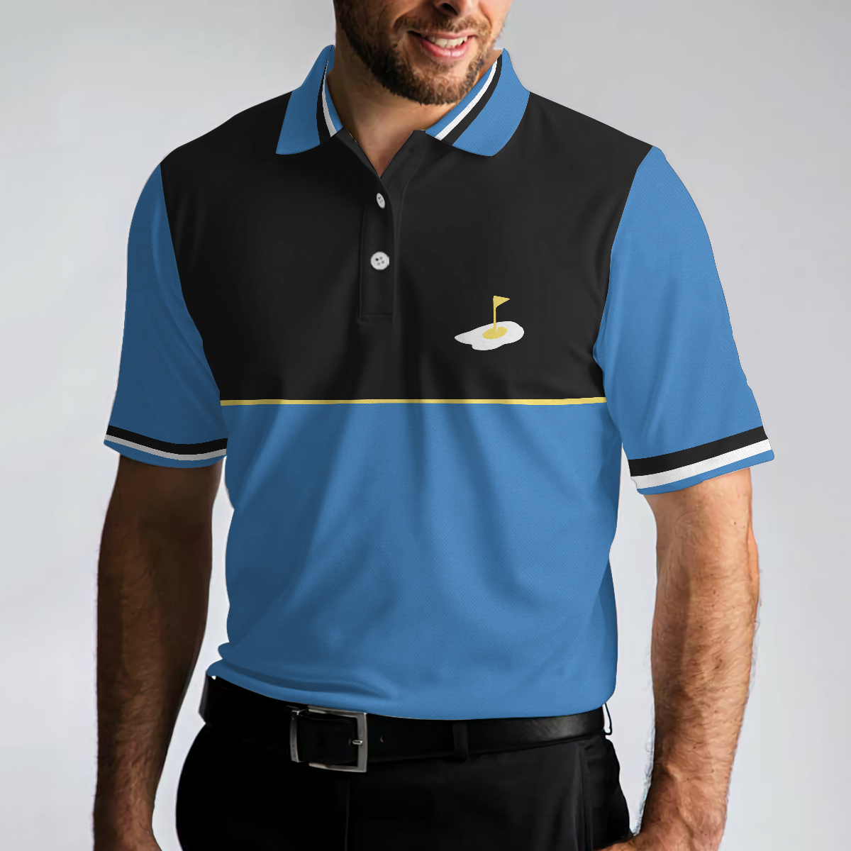 Breakfast Ball Short Sleeve Golf Polo Shirt, Steak Golf Hole And Flag Polo Shirt, Best Golf Shirt For Men - Hyperfavor