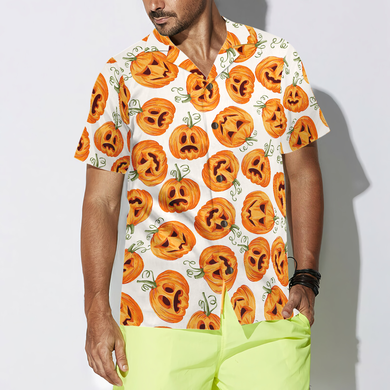 Pumpkin Pattern Halloween Hawaiian Shirt, Halloween Shirt For Men And Women - Hyperfavor