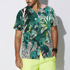 Tropical Forest Bigfoot Hawaiian Shirt, Tropical Floral And Leaves Bigfoot Shirt For Men - Hyperfavor