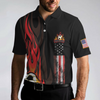 Soccer Flame Short Sleeve Black Polo Shirt, Black American Flag Polo Shirt, Best Soccer Shirt For Men - Hyperfavor