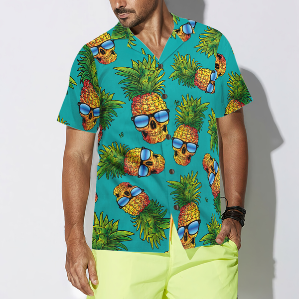 Leaf Green Pineapple/Floral Hawaiian Shirt