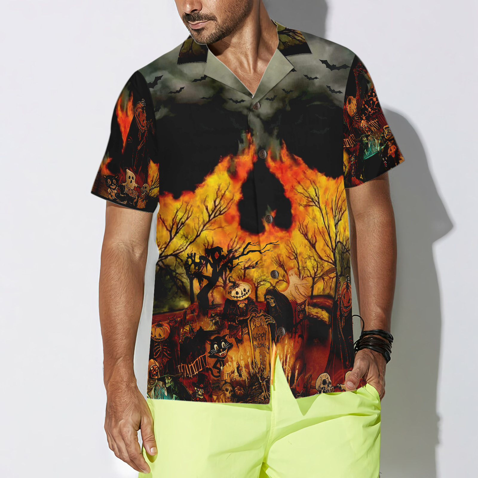 Party At Halloween Night Hawaiian Shirt - Hyperfavor