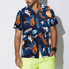 Slapshot Hockey Pattern Hawaiian Shirt - Hyperfavor