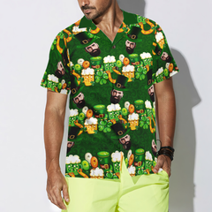 Saint Patrick's Day Personalized Beard Face Custom Hawaiian Shirt - Hyperfavor