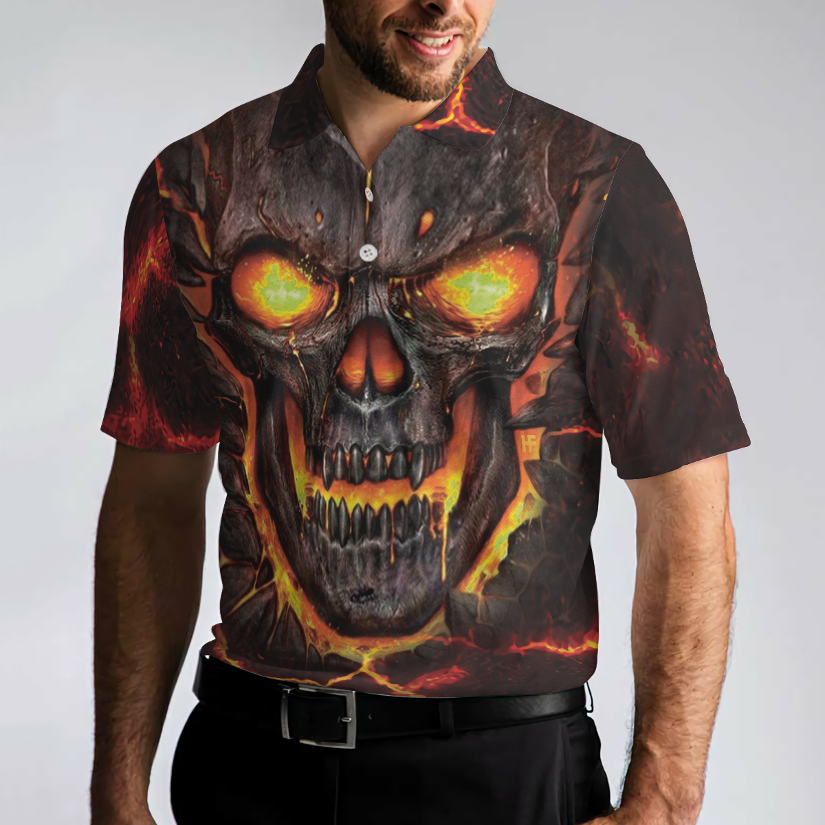 Tucking Fen Pin Polo Shirt, Skull Bowling Polo Shirt Design, Scary Halloween Gift For Bowling Lovers - Hyperfavor