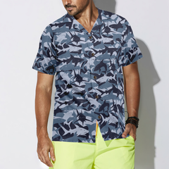 Shark Camouflage Hawaiian Shirt - Hyperfavor