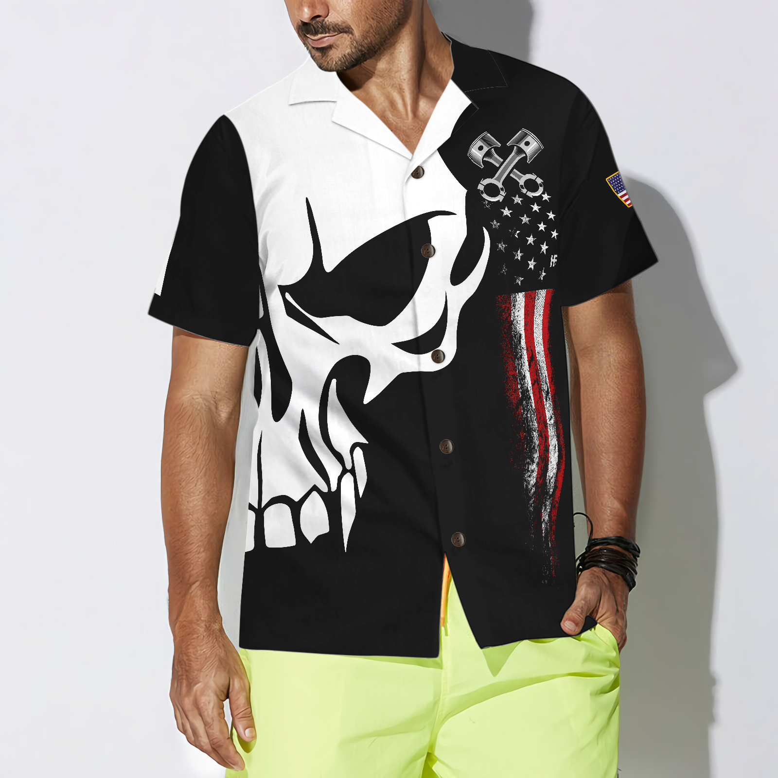 Mechanic Proud Skull Hawaiian Shirt - Hyperfavor