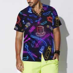 Barber Shop Neon Hawaiian Shirt - Hyperfavor