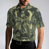 Camouflage Texture Golf Set Short Sleeve Polo Shirt, Military Polo Shirt, Camo Golf Shirt For Men - Hyperfavor