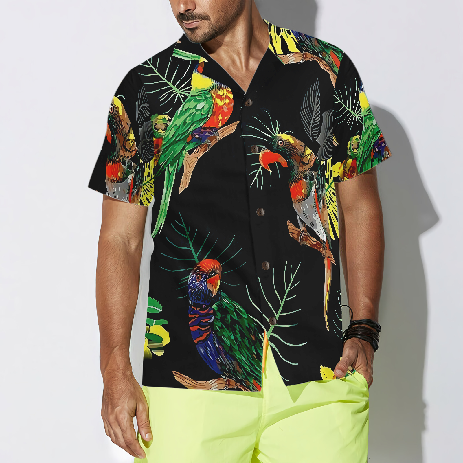 Parrots In The Tropical Rain Forest Hawaiian Shirt - Hyperfavor