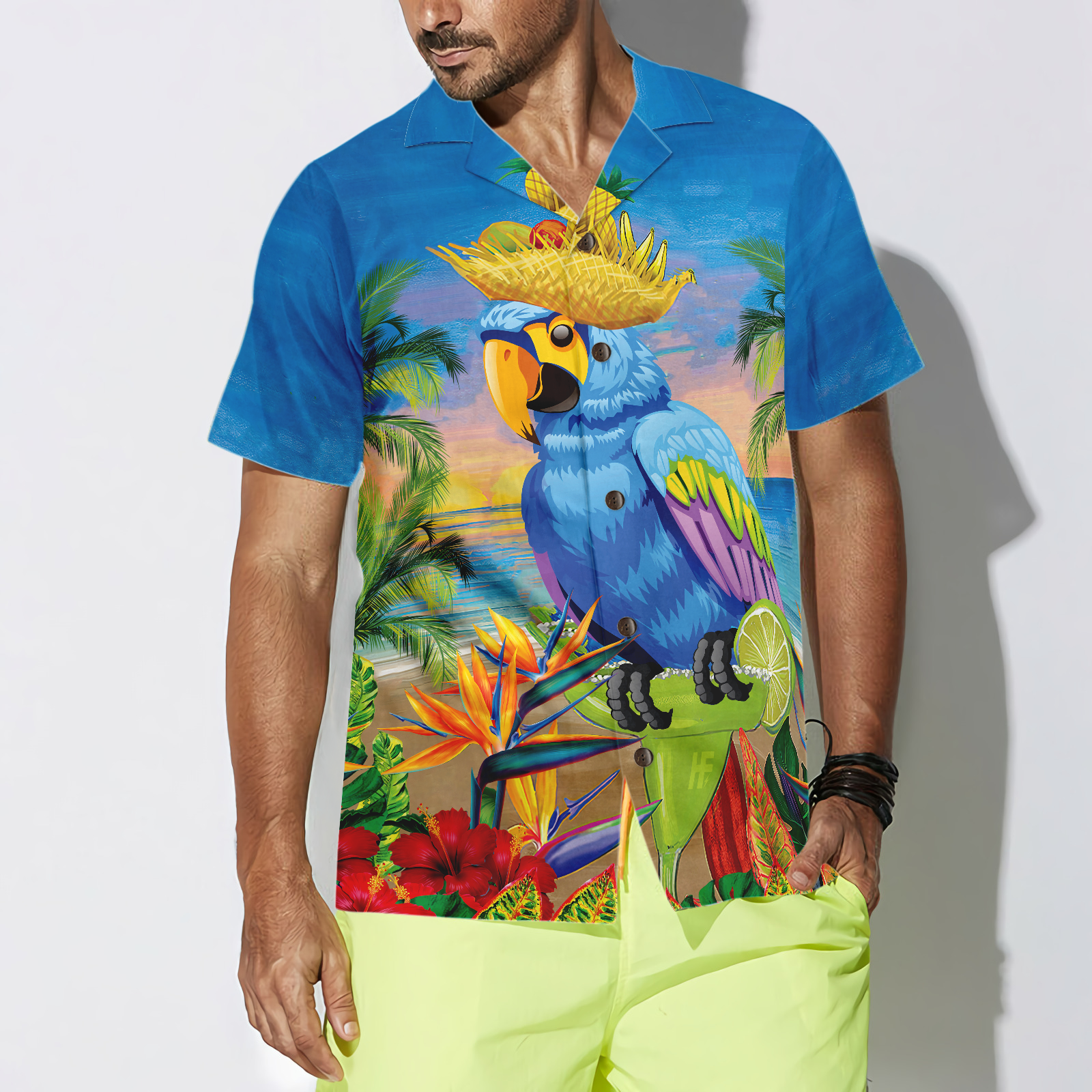 Summer Beach Parrot Hawaiian Shirt - Hyperfavor