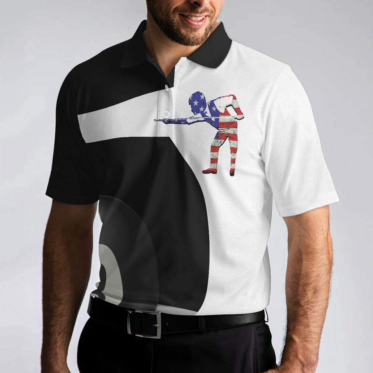 Billiard Shot American Flag Polo Shirt, Best Billiards Shirt For Patriotic Billiards Players, Eight Ball Shirt - Hyperfavor