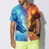 Ice And Fire Wolf Hawaiian Shirt - Hyperfavor