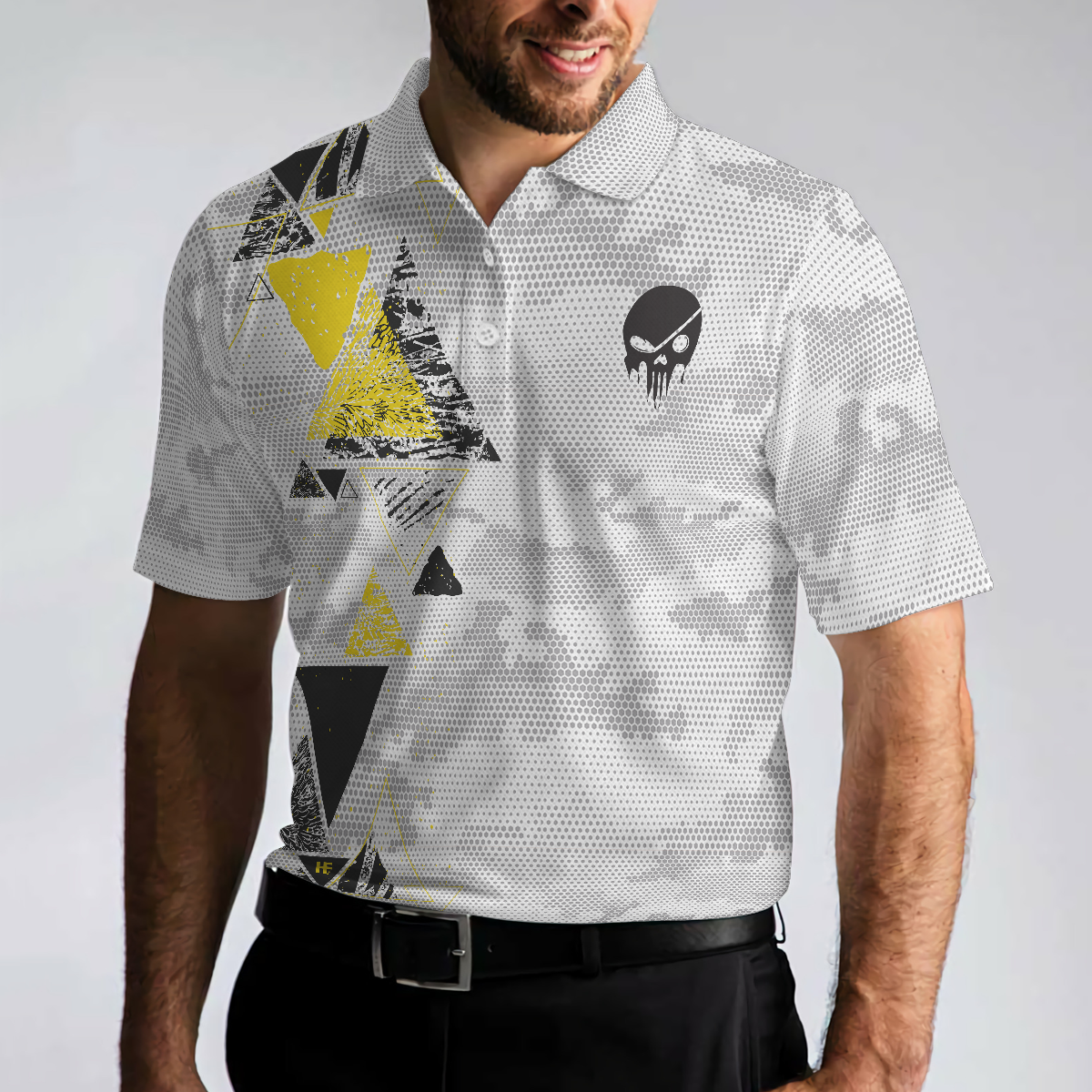 Golf Instructions Triangle And Camouflage Pattern Polo Shirt - Hyperfavor