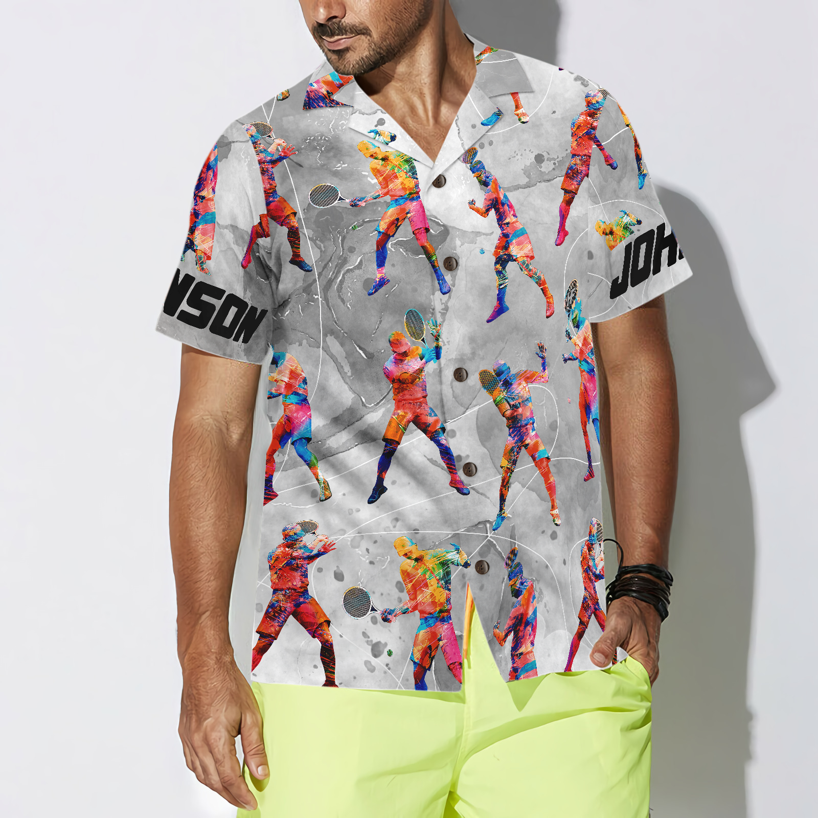 Tennis Color Seamless Pattern With Tennis Ball Custom Hawaiian Shirt - Hyperfavor