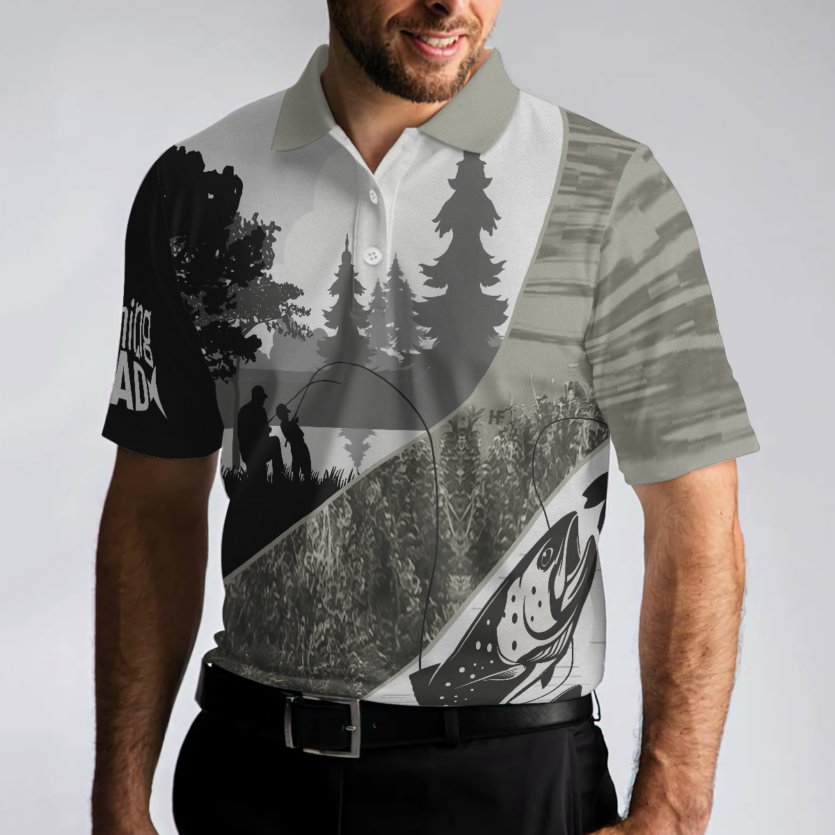 Fishing Dad My Fishing Buddy Calls Me Dad Polo Shirt, Father And Son Fishing Shirt For Men - Hyperfavor