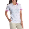 Crossed Golf Clubs Pink And White Golf Short Sleeve Women Polo Shirt, Simple Golf Shirt Design For Ladies - Hyperfavor