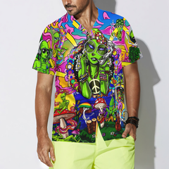 Hippie Alien Hawaiian Shirt - Hyperfavor