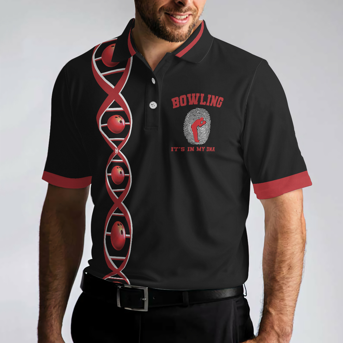 Bowling It's In My DNA Polo Shirt, Swag Bowling Polo Shirt For Male Bowlers, Best Bowling Gift Idea - Hyperfavor