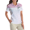 Pink Bowling Balls And Pins Pattern Bowling Short Sleeve Women Polo Shirt, White Bowling Polo Shirt For Ladies - Hyperfavor
