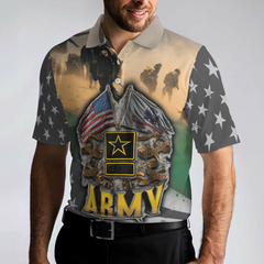 Veteran Proudly Served The US Army Veteran Polo Shirt, Proud US Army Veteran Shirt For Men, Veteran Gift - Hyperfavor