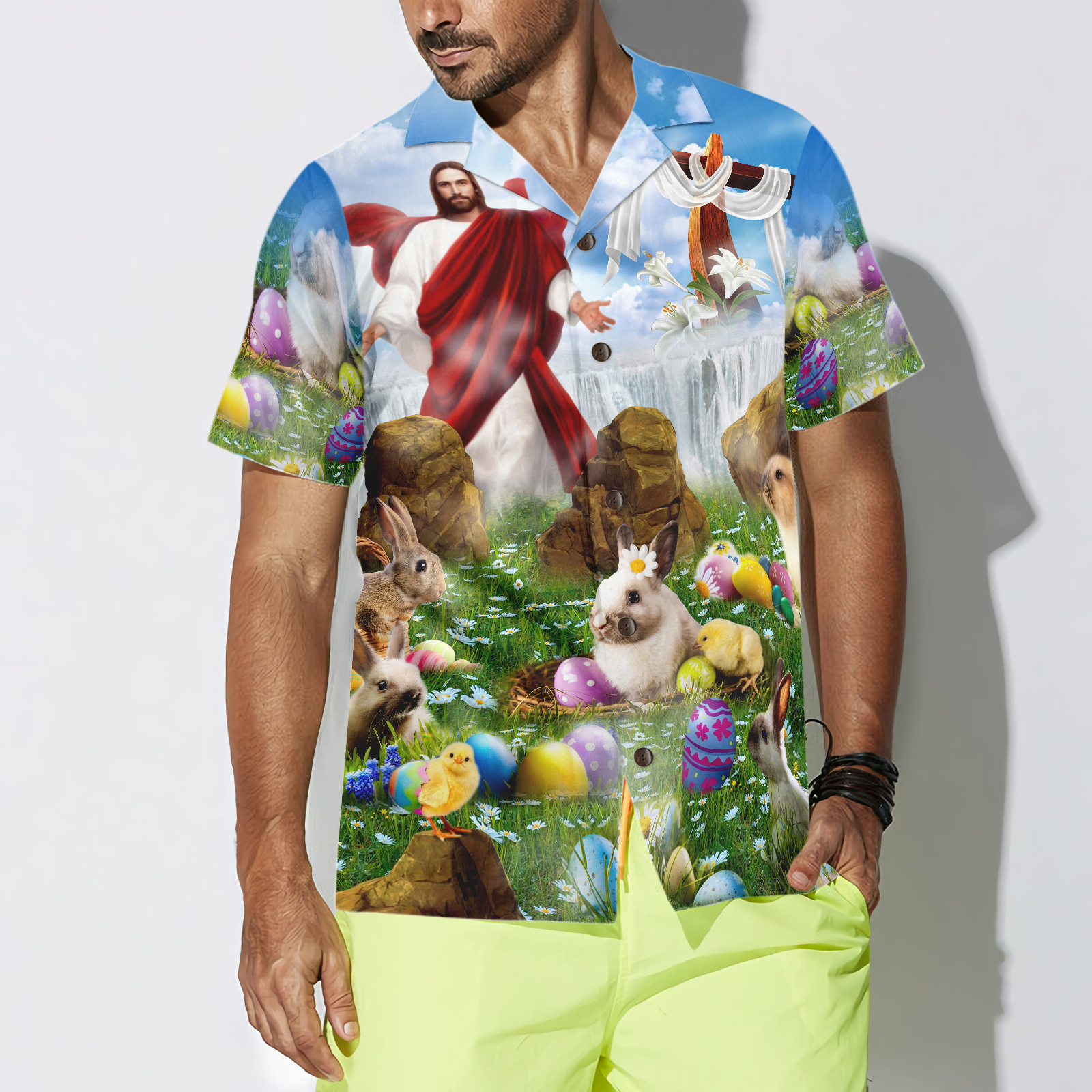 Happy Easter Jesus Is Risen Hawaiian Shirt - Hyperfavor