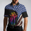 Less Talk More Golfing American Flag Polo Shirt, Vintage Golf Shirt For Men, Gift For Golfers - Hyperfavor