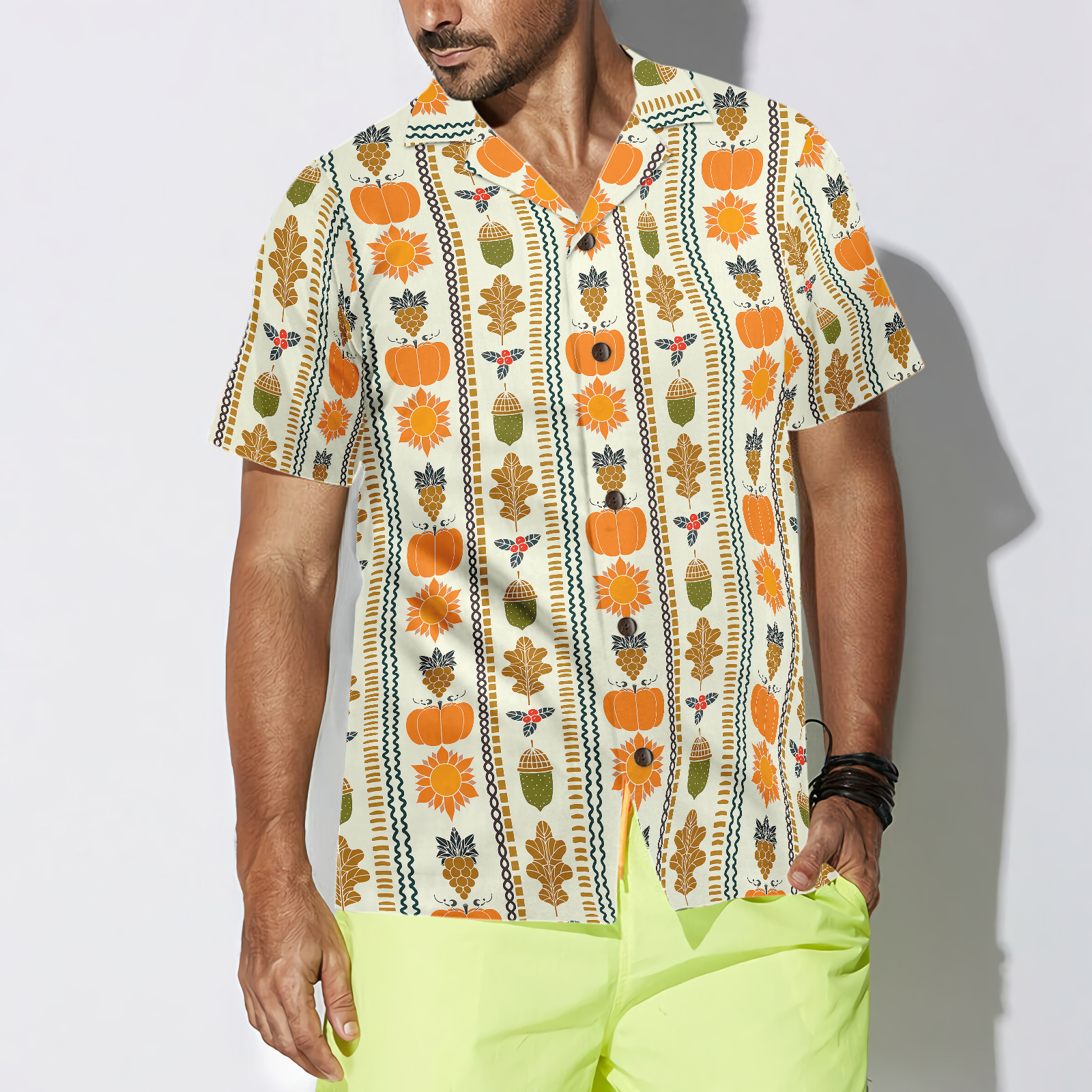 Thanksgiving Day Vertical Pattern Hawaiian Shirt - Hyperfavor