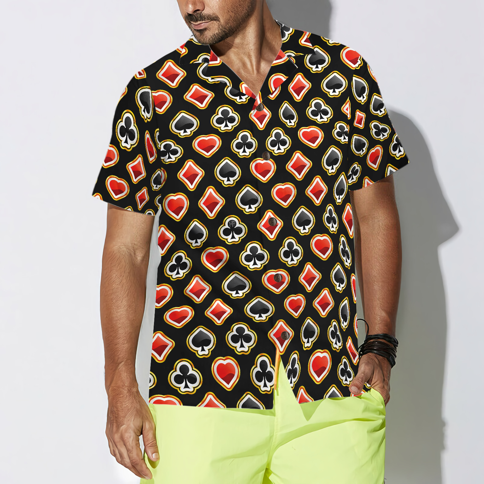 Casino Poker Black Background Hawaiian Shirt - Hyperfavor