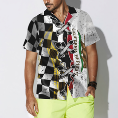 California Racing Flag Hawaiian Shirt - Hyperfavor