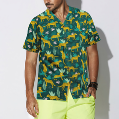 Leopards and tropical leaves Hawaiian Shirt - Hyperfavor