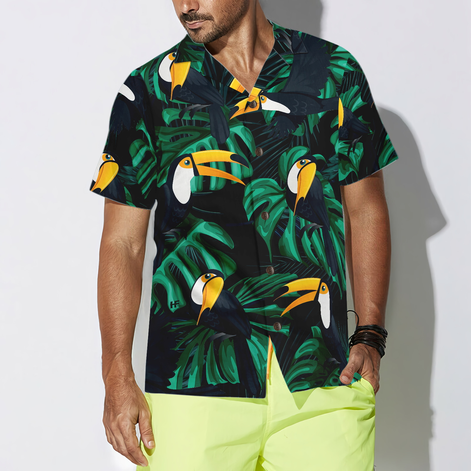 Toucan Birds Tropical Leaves Hawaiian Shirt - Hyperfavor