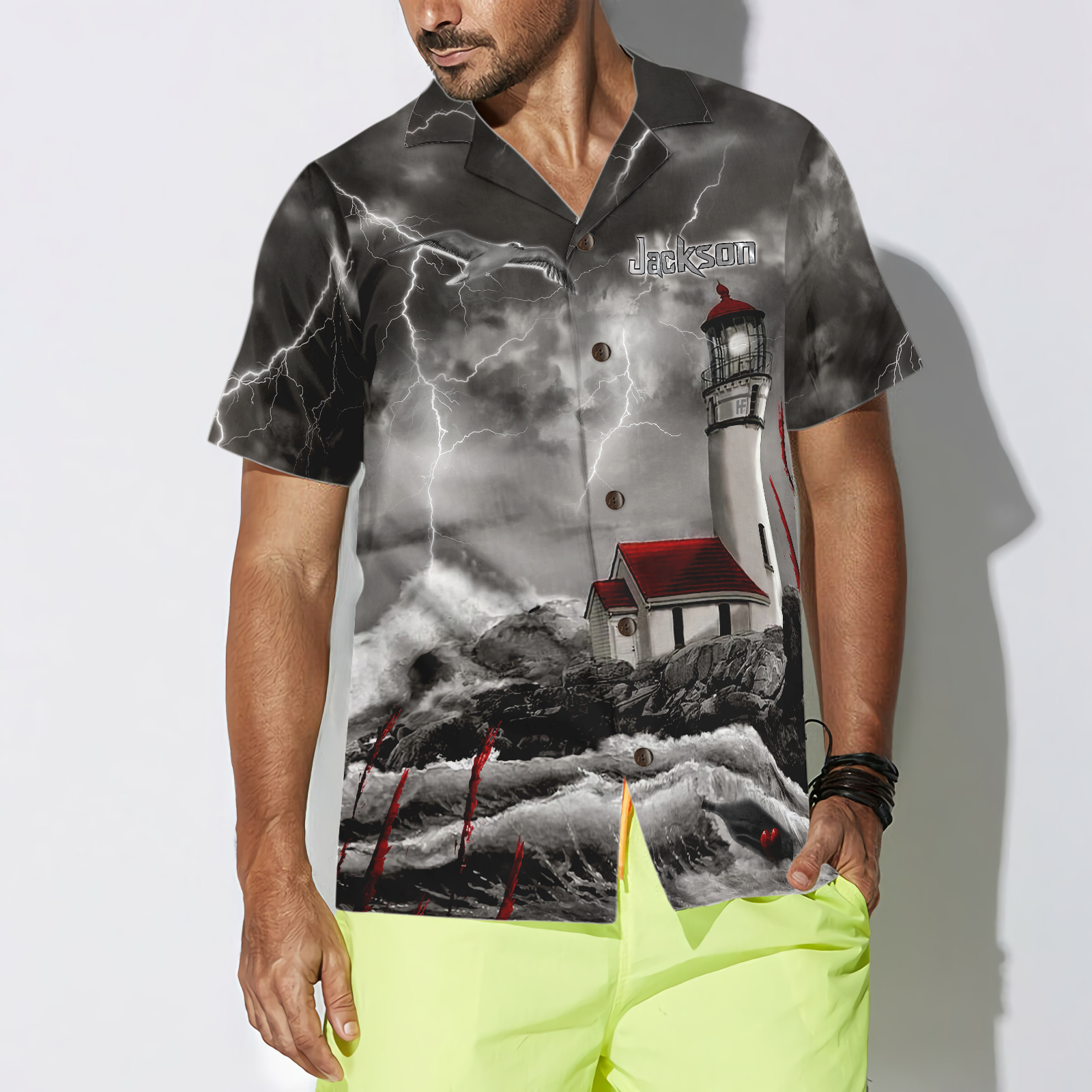 Lighthouse holder Custom Hawaiian Shirt - Hyperfavor