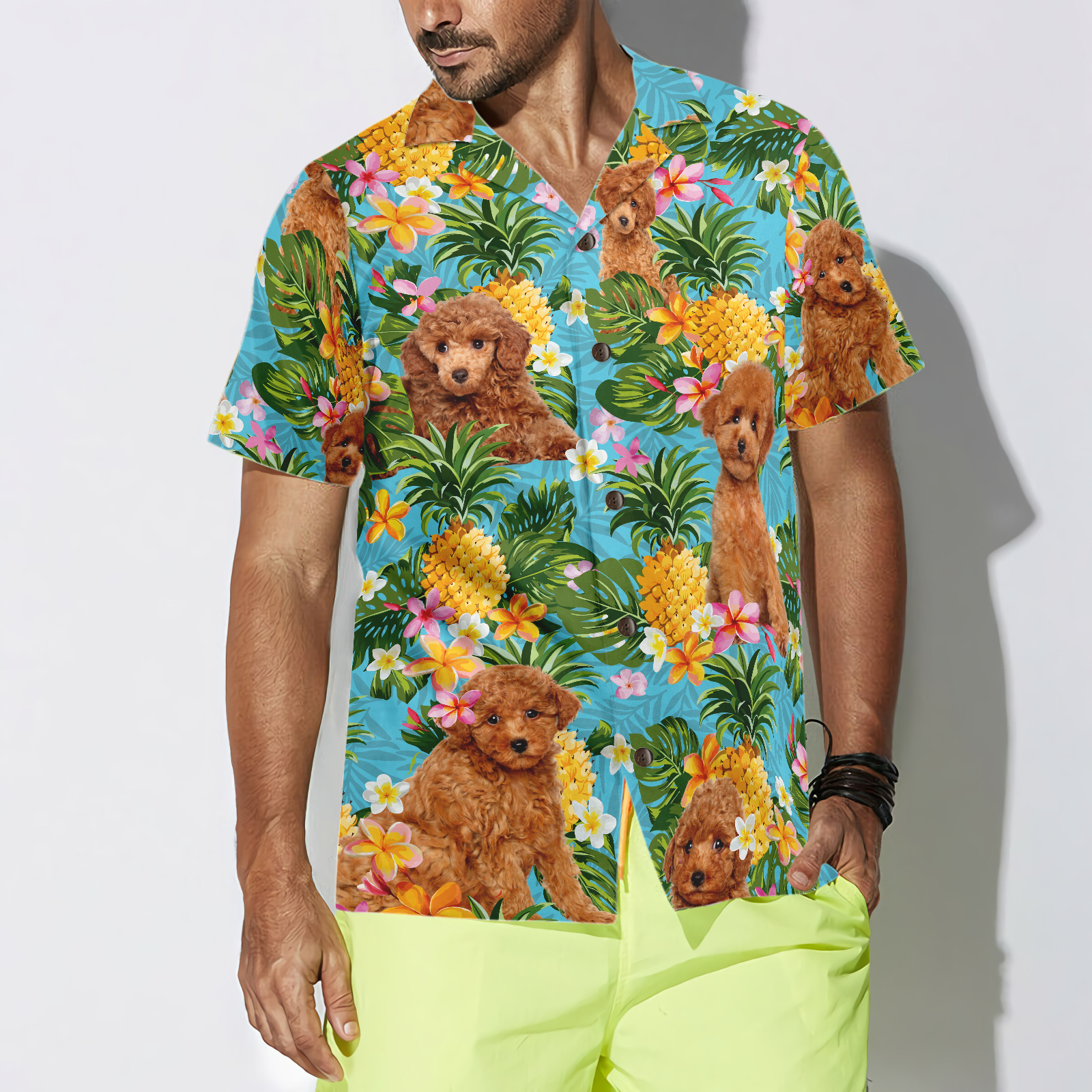 Pineapple Poodles Lover Hawaiian Shirt - Hyperfavor