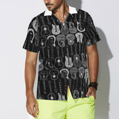 I Have Too Many Guitars Black And White Version Hawaiian Shirt - Hyperfavor