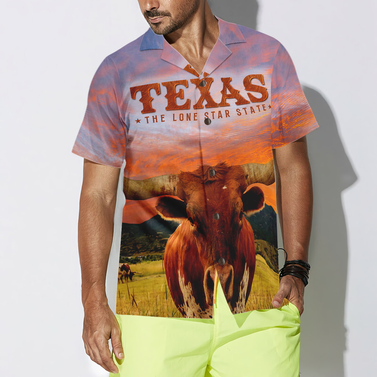 Texas Longhorn Bull Hawaiian Shirt, Unique Texas Shirt For Texas Lovers - Hyperfavor