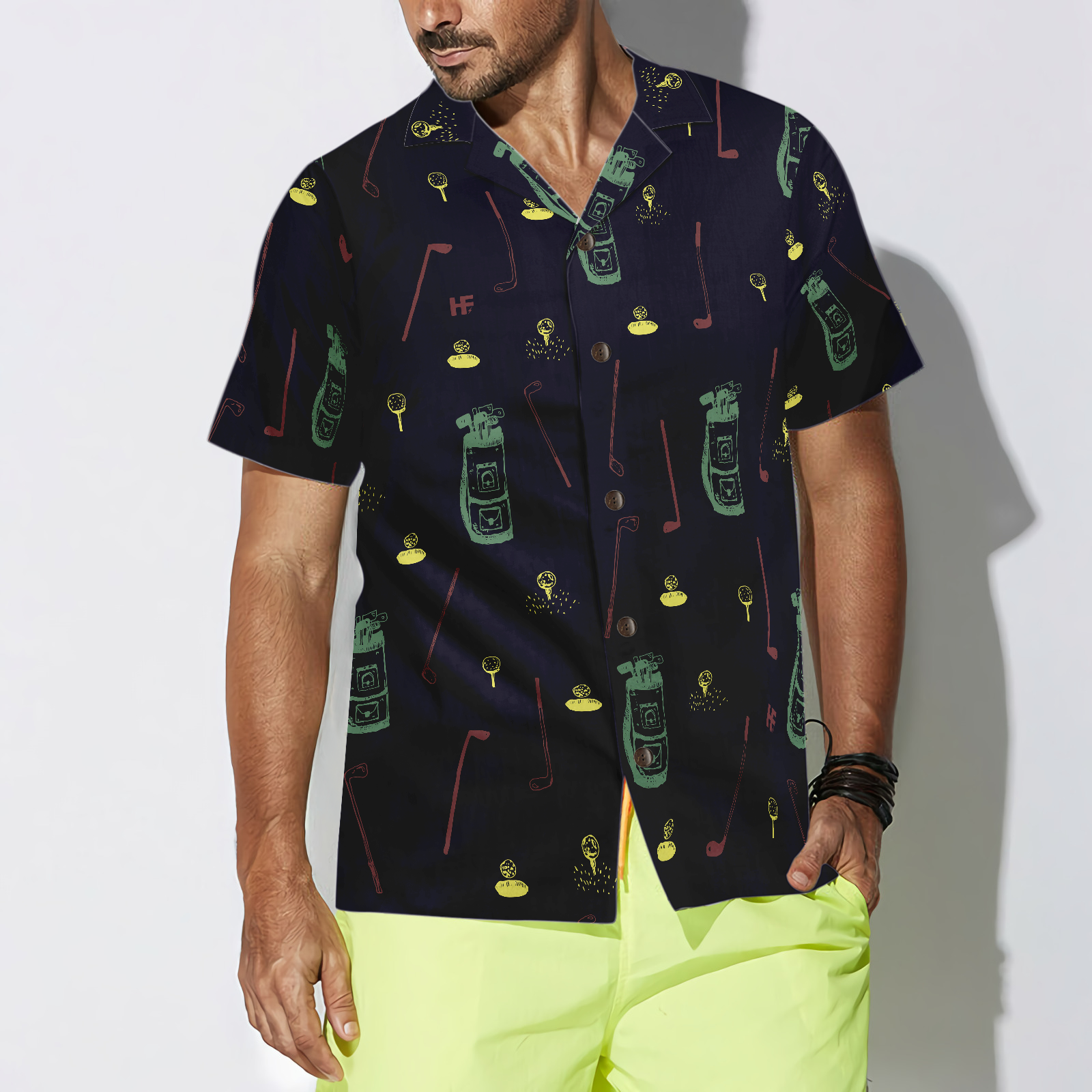 Hand Drawn Golf Seamless Pattern Hawaiian Shirt - Hyperfavor