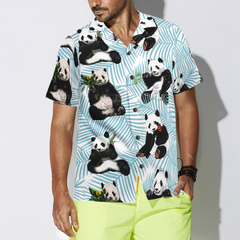 Panda On Palm Leaves Hawaiian Shirt - Hyperfavor