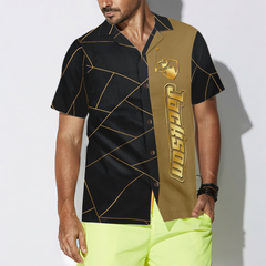 Personalized Golden Lines Golf Custom Hawaiian Shirt - Hyperfavor