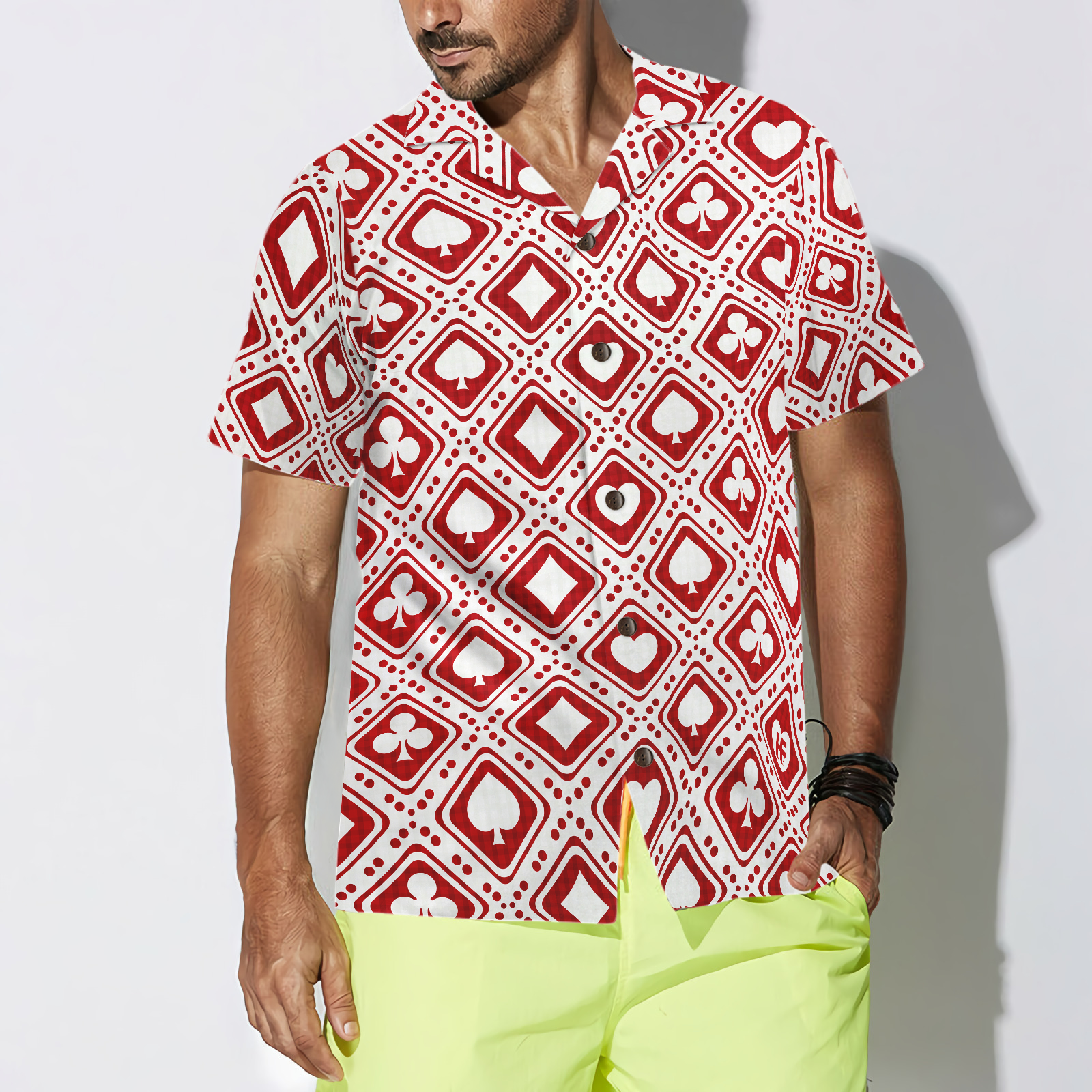 Casino Red Pattern Hawaiian Shirt - Hyperfavor