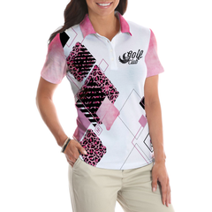 Looks Like A Beauty Drives Like A Beast Golf Short Sleeve Women Polo Shirt, Leopard Pattern Golf Shirt For Ladies - Hyperfavor