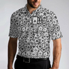 Poker All In Short Sleeve Polo Shirt, Black And White Poker Chip Pattern Polo Shirt, Best Poker Shirt For Men - Hyperfavor