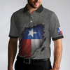 Ripped Texas Flag All Over Print Short Sleeve Polo Shirt For Golf, Grunge Texas Polo Shirt, Texas Proud Shirt For Men - Hyperfavor