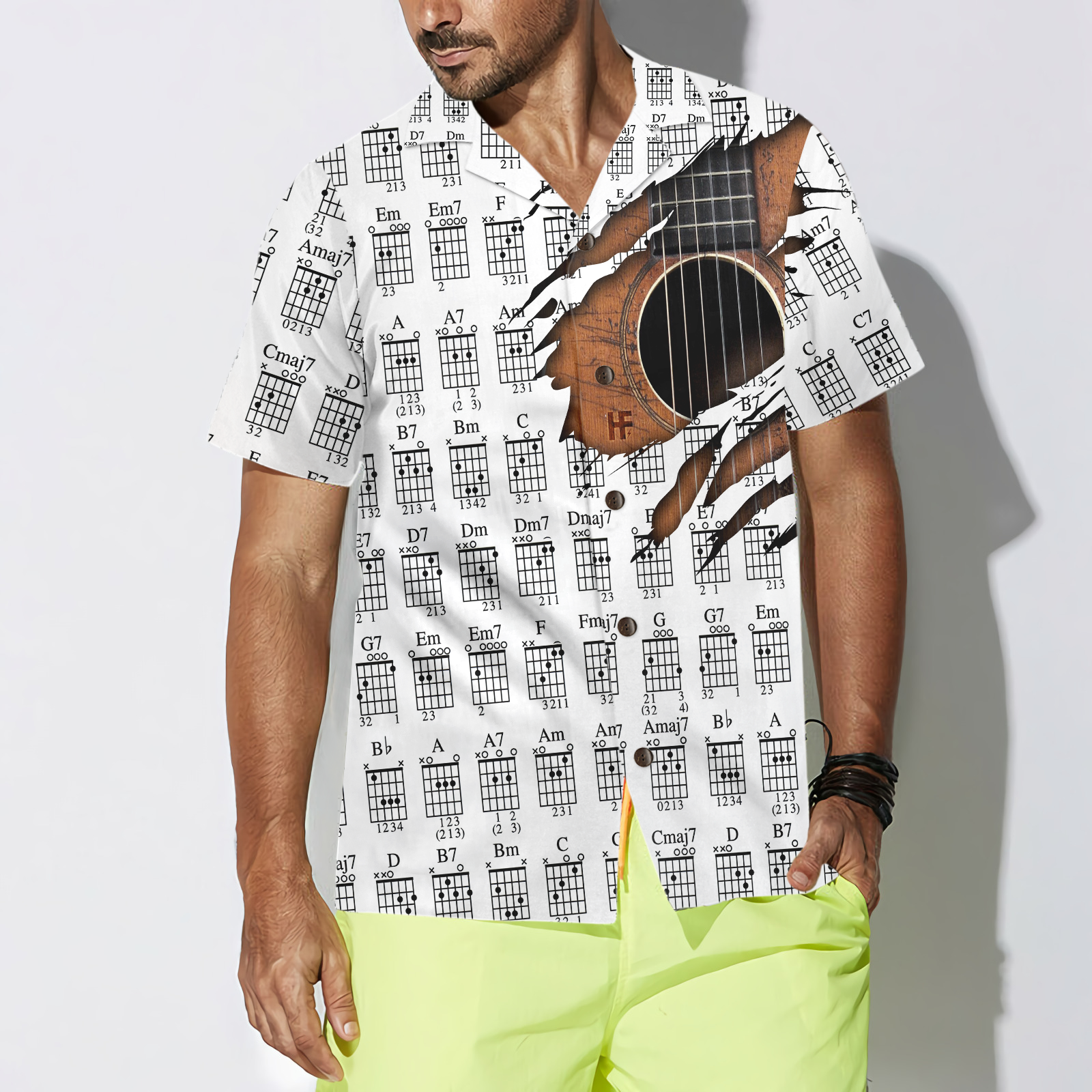 Guitar Chords Chart Hawaiian Shirt - Hyperfavor