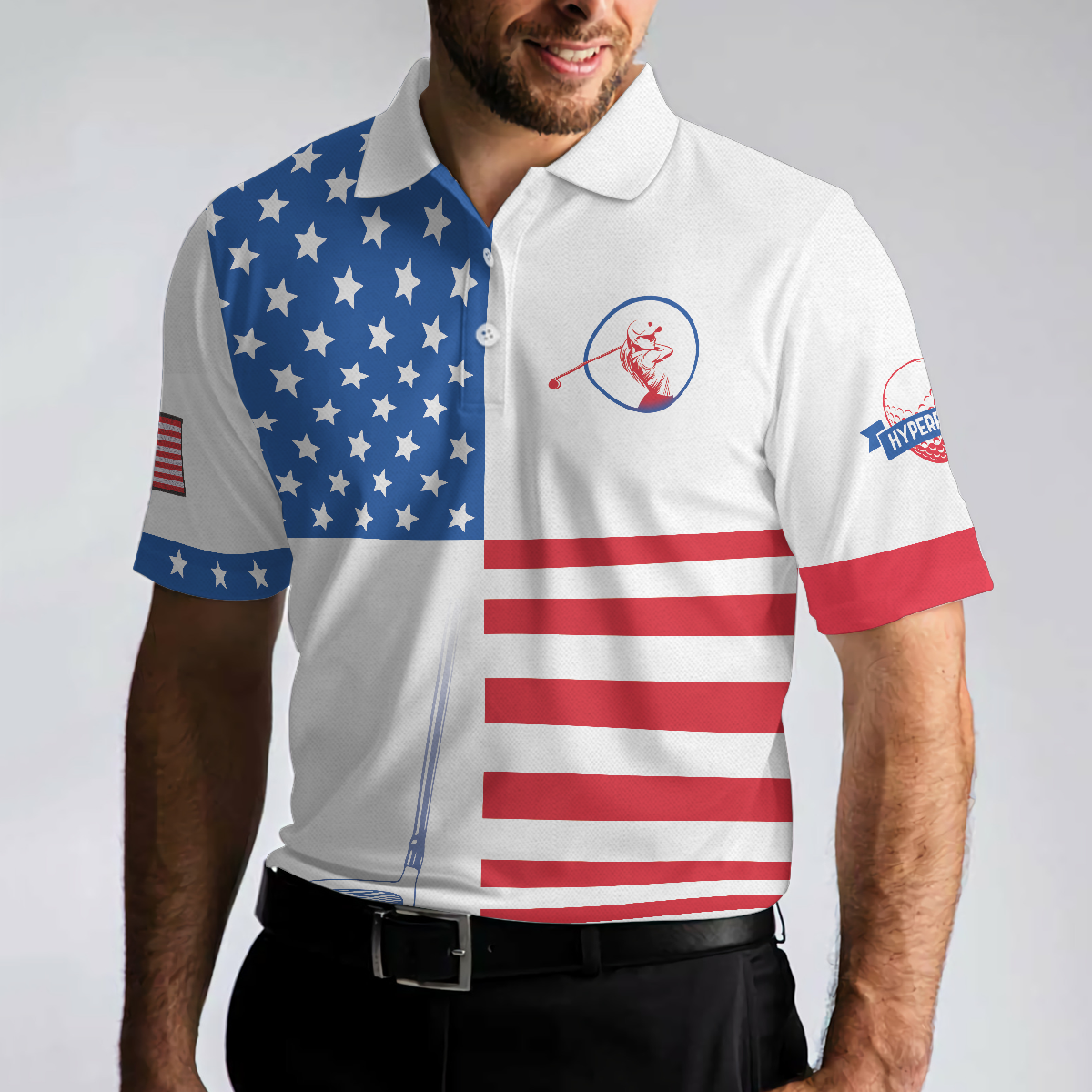 American Flag Golf V2 Short Sleeve Unisex Golf Polo Shirt, Polo Shirts For Men And Women - Hyperfavor