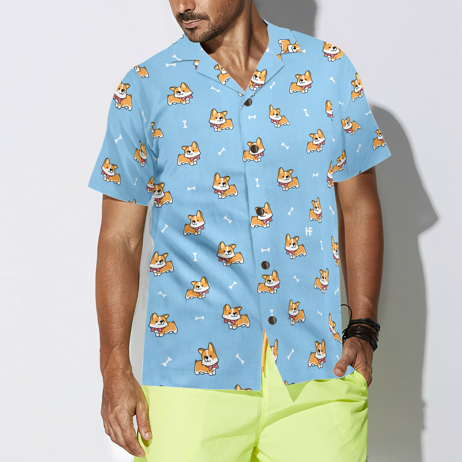 Cute Puppy Corgi Hawaiian Shirt - Hyperfavor